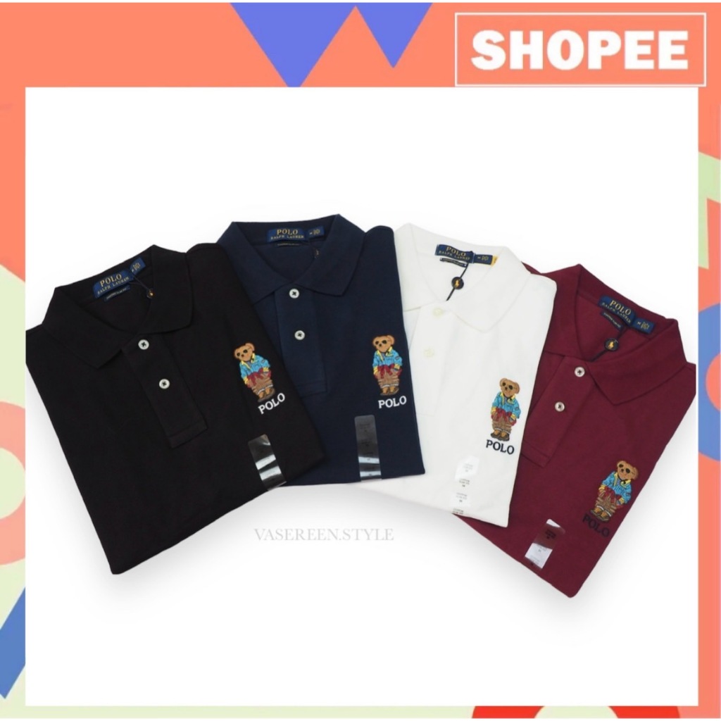 (ล้างสต็อค) โปโลหมี Ralph Lauren Bear Mesh Polo (Custom slim fit)