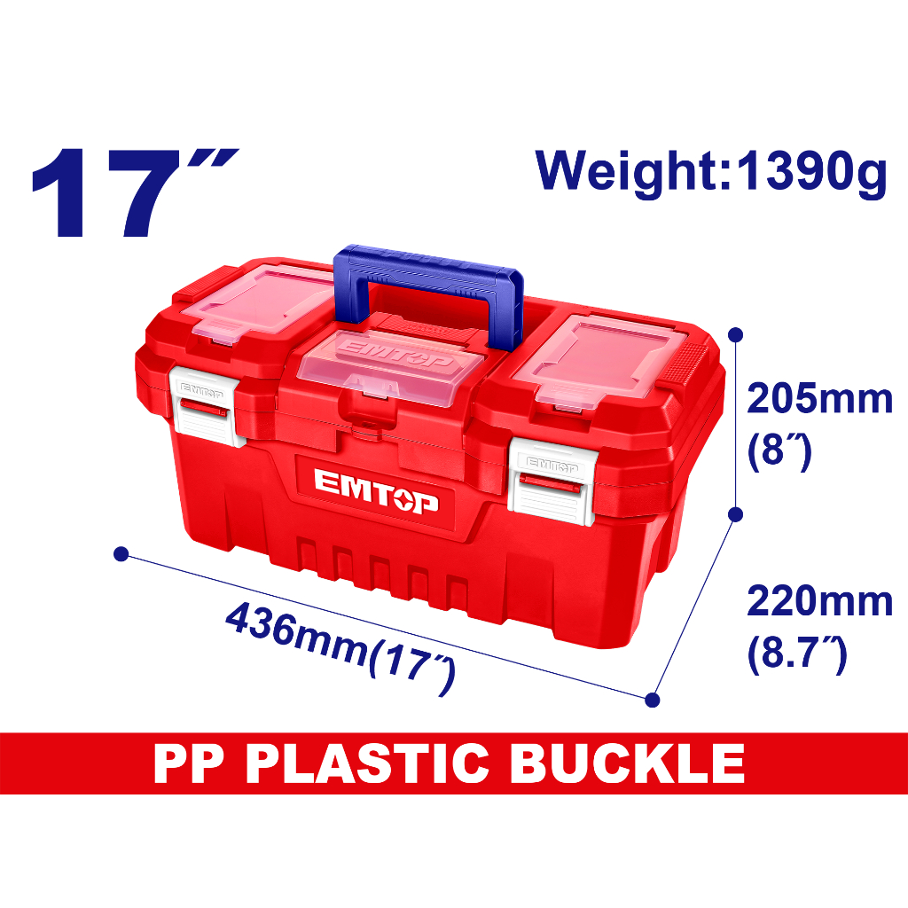 EMTOP กล่องเครื่องมือPVC 17" รุ่น EPBX1701
