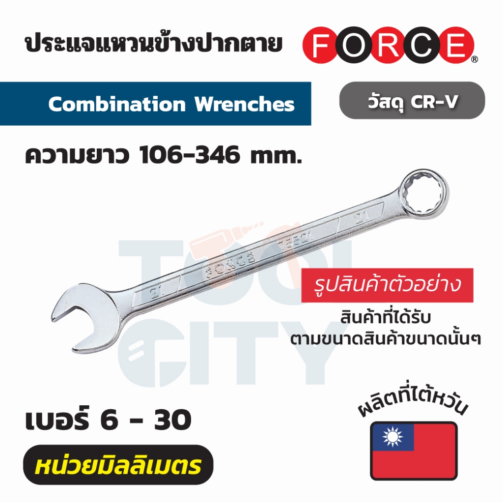 FORCE ประแจแหวนข้างปากตาย เบอร์ 30 รุ่น 75530 ยาว 346 มม. รูปที่ 2