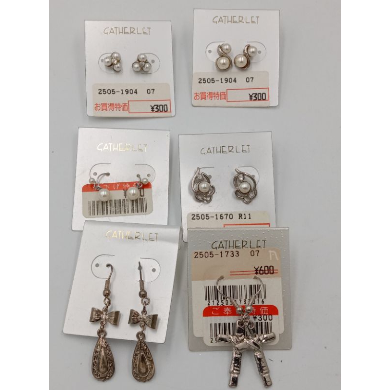 ของใหม่ญี่ปุ่น ต่างหูมุกเคลือบ กางเขน