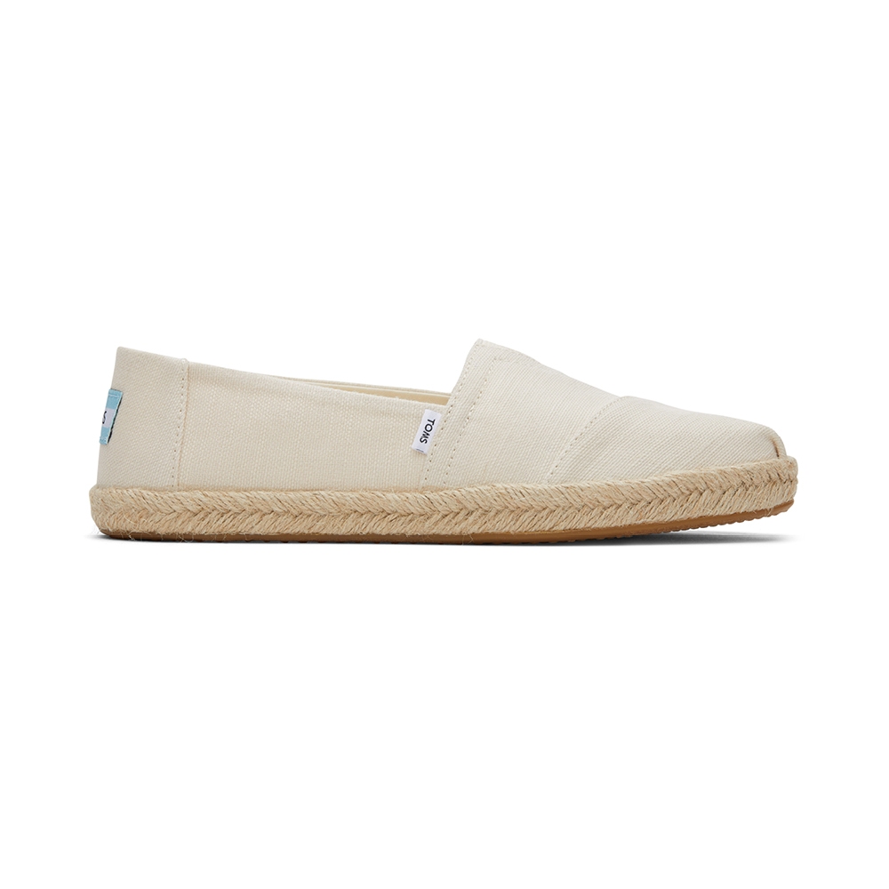 TOMS รองเท้าลำลองผู้หญิง สลิปออน รุ่น Alpargata Rope Natural Recycled Cotton Slubby Woven (CC) รองเท้าลิขสิทธิ์แท้
