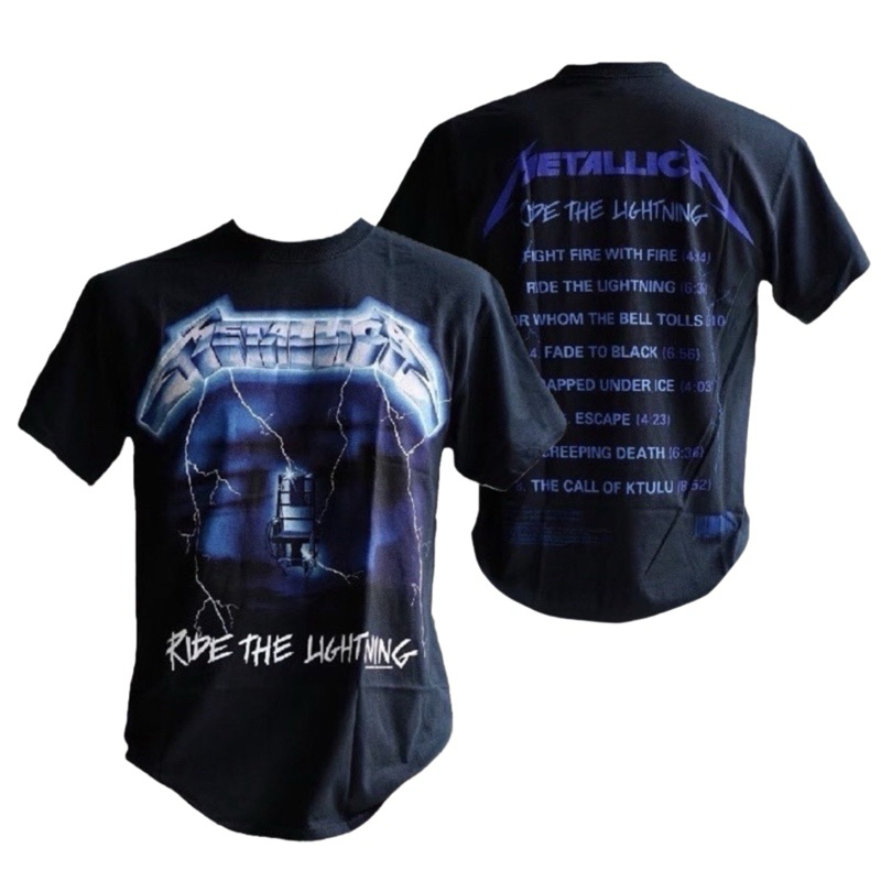 เสื้อวง METALLICA T-SHIRT ลาย RIDE THE LIGHTNING TRACKS (2017) ลิขสิทธิ์ของแท้ UK