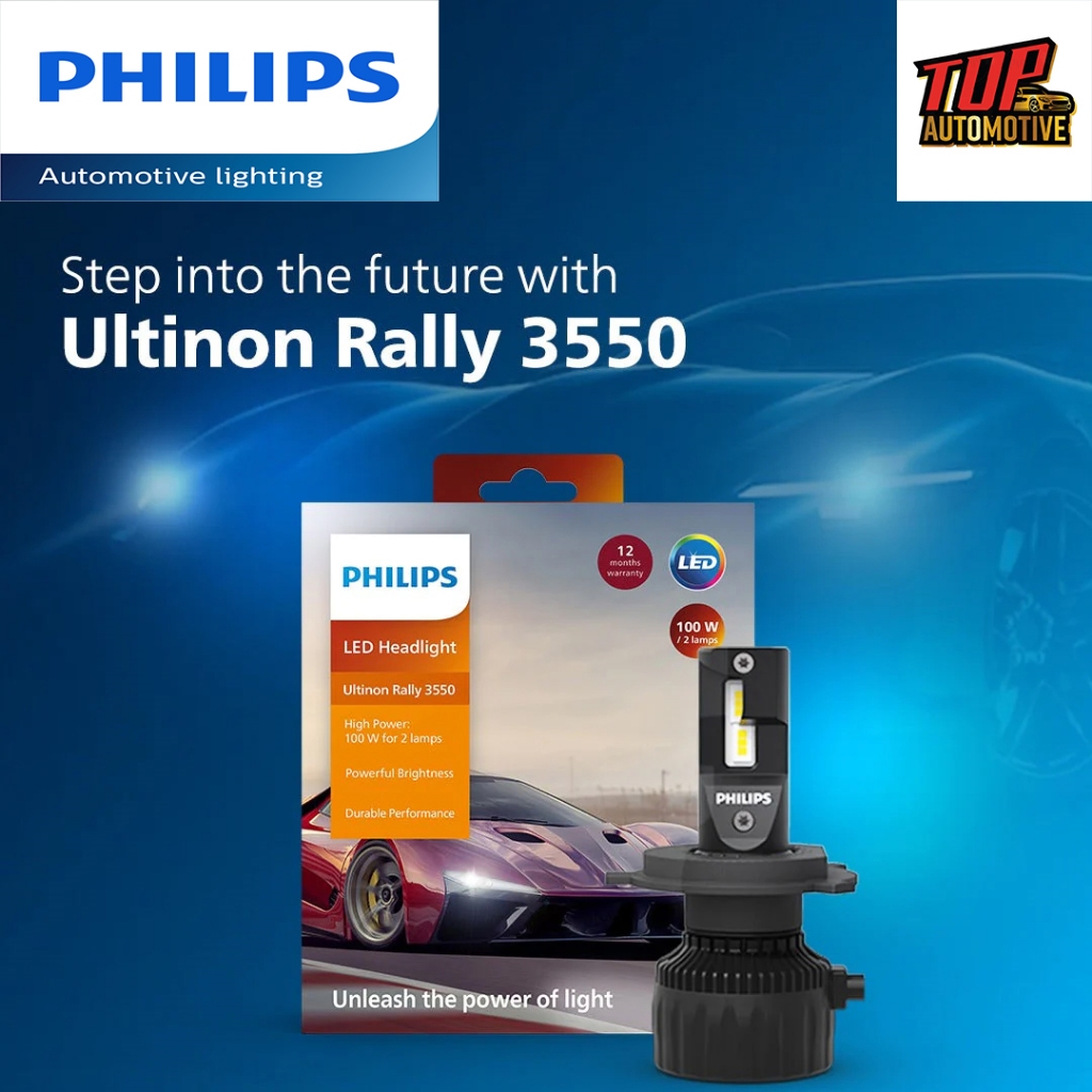 Philips Ultinon Rally 3550 HL-LED ALL NEW 2023 กำลังไฟ 50W ความสว่าง 4500 Lumen (ของแท้ พร้อมส่ง)
