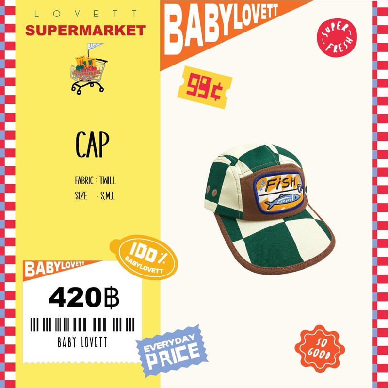 Baby Lovett : Supermarket หมวกเขียวM ของใหม่