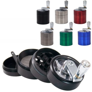 Grinder 4 ชั้น ที่บดสมุนไพร วัสดุโลหะ สวยงามและทนทาน พกพาสะดวก มีหลายสี สูง 43 มม. เส้นผ่าศูนย์กลาง 40 มม.