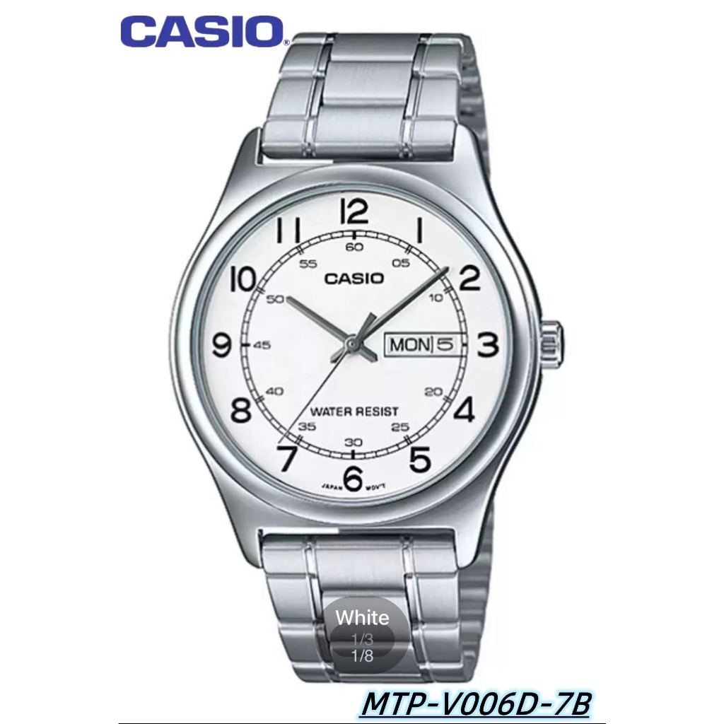 นาฬิกาผู้ชายสายเหล็ก นาฬิกาใส่ทำงานกับ Casio MTP-V006D-7B2/1B2/2B2