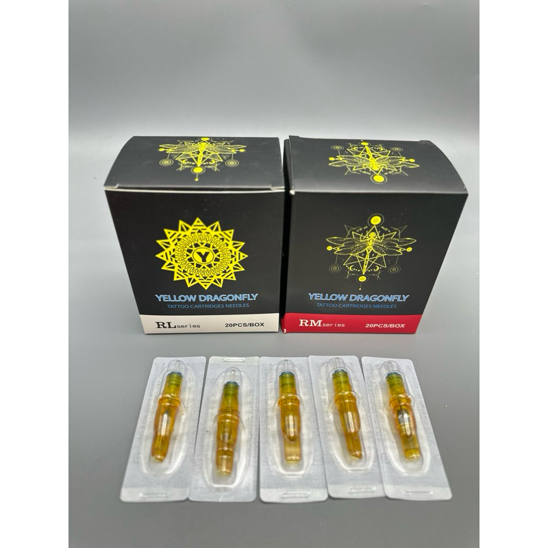 YELLOW DRAGONFLY เข็มสักลายใช้กับเครื่องฮอกเพน20ชิ้น/กล่องมีแบ่งขาย5เล่ม