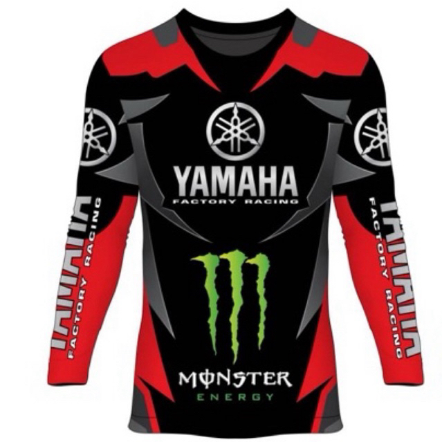 YAMAHA 1 เสื้อกีฬาแขนนยาวพิมพ์ลาย ใส่ตกปลา ผ้าไมโครโพลีเอสเตอร์