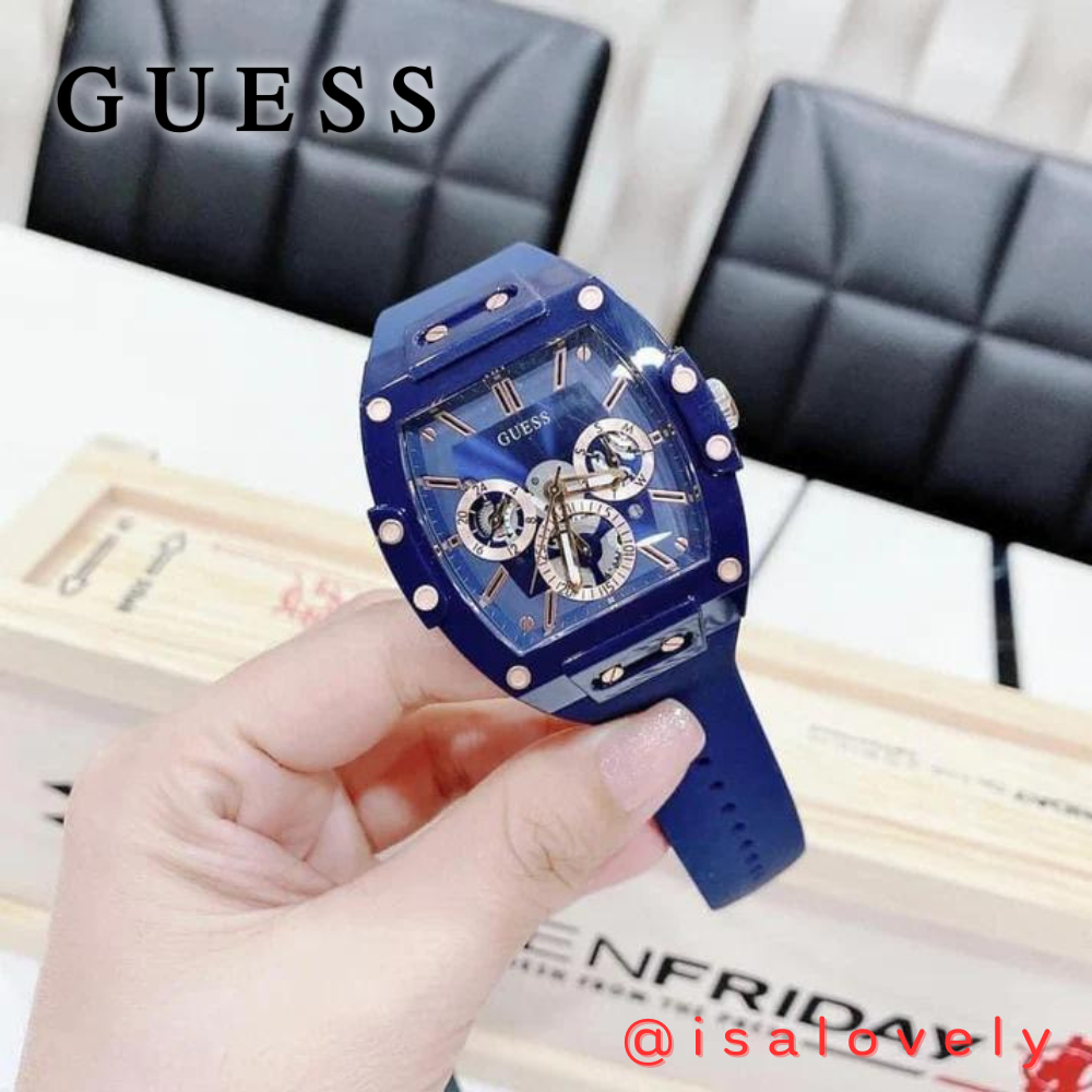 📌Isa Lovely Shop📌  GUESS Men's Stainless Steel Quartz Phoenix Watch GW0203G7
