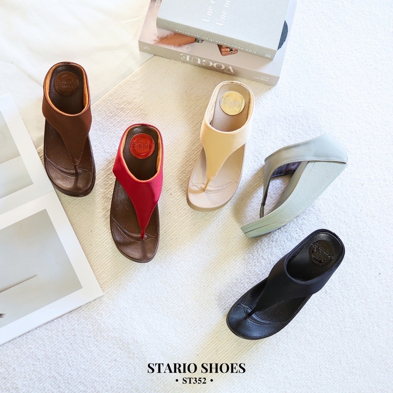Stario รุ่น ST352 สูง2.5นิ้ว หน้าคีบ เท้าอวบ+1❗️รองเท้าสุขภาพผู้หญิงพรีเมียม หน้าคีบ รุ่นใหม่ ใส่สบาย