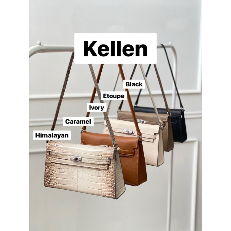 ❤️New Collection❤️ (no brand) Kellen PU Premium Epsom Size 25 cm Clutch Bag ทรงสวย หนัง Pu Premium Epsom
