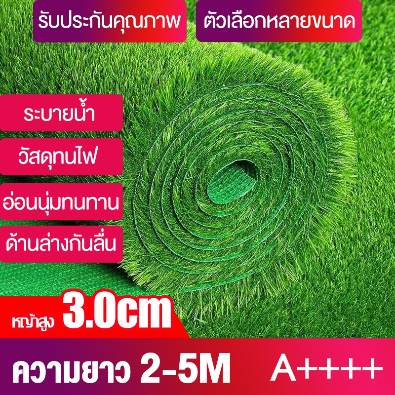 หญ้าเทียม 2×5เมคร หญ้าสูง/หนา3.0cm หญ้าเทียมเกรดเอ สำหรับตกแต่งสวน ตกแต่งบ้าน หญ้าปูพื้น