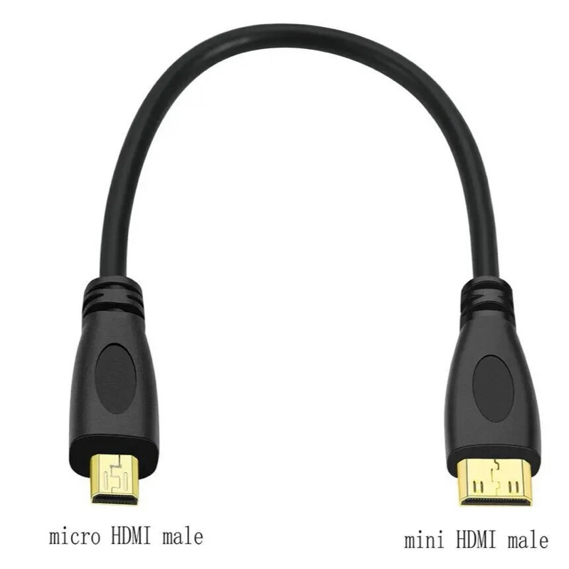 Micro HDMI To Mini HDMI-เข้ากันได้กับ Micro HDMI-เข้ากันได้ kabel sambungan วิดีโอ HD Mini HD สายแปลง0.3M