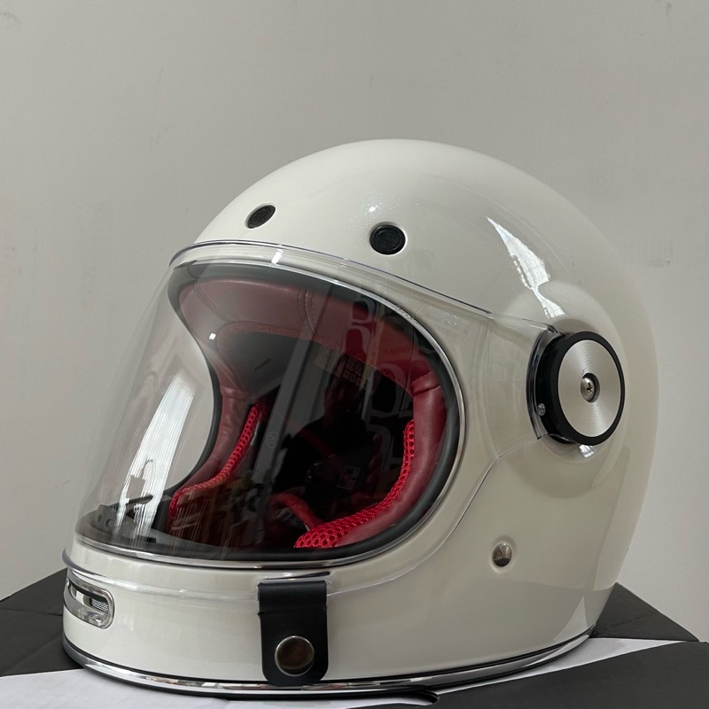 ♦️สินค้าพรีเมี่ยม ID rocket  หมวกกันน็อค คลาสสิค วินเทจ Limited edition ไม่มีโลโก้ Id ใหม่ล่าสุด สีขาว