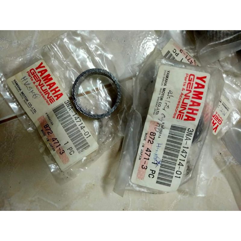 ประเก็นท่อกลางแท้Yamaha Y100,ประเก็นกลางท่อy100 รุ่นเมตนางพญา (ท่อตรง)