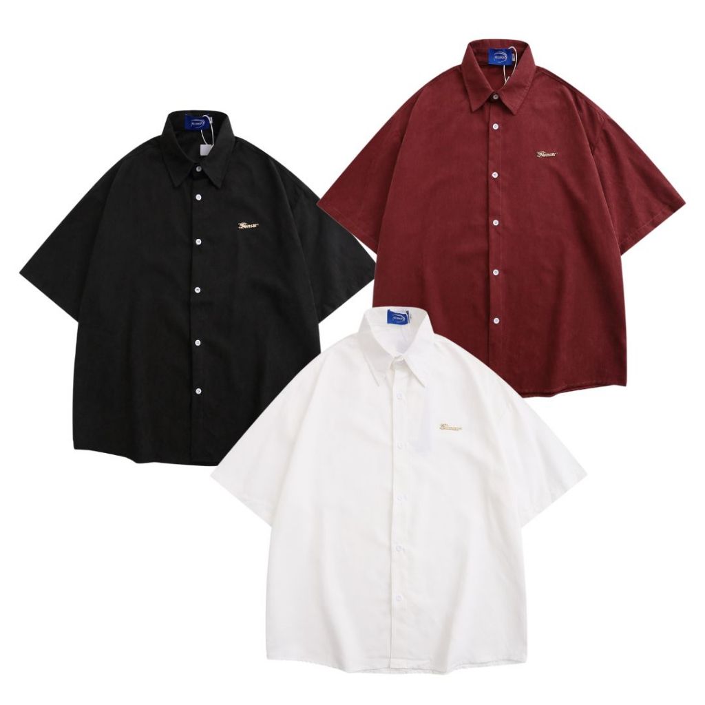 เสื้อเชิ้ตแขนสั้นสีพื้นดีเทลหรู Premium Luxury shirt Style