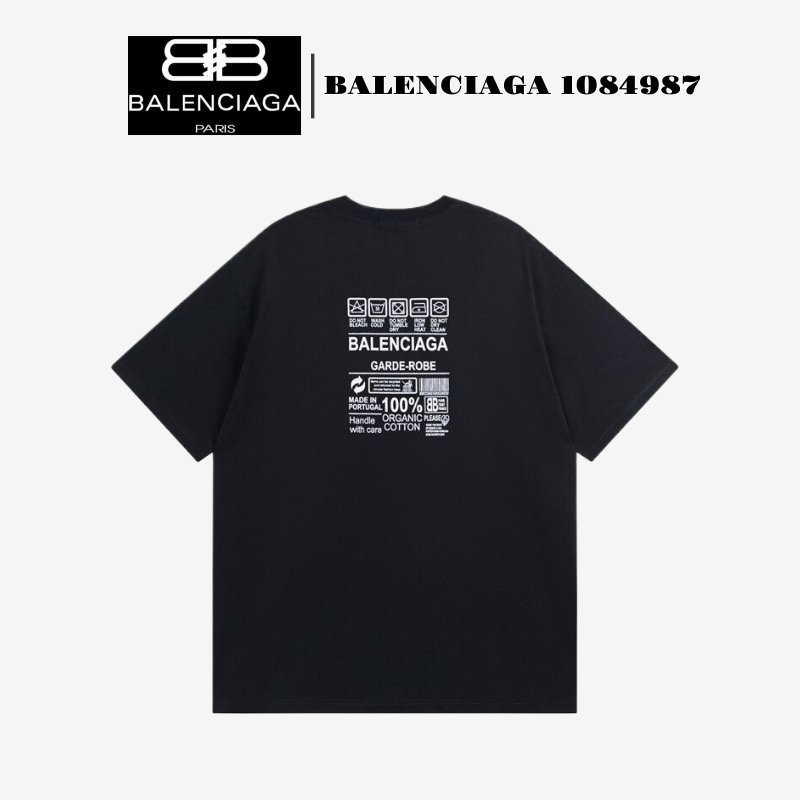 【DFS】BALENCIAGA 1084987 เสื้อยืดกีฬา เสื้อยืดลำลองผ้าฝ้าย