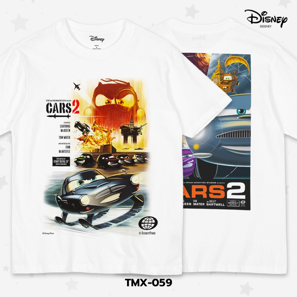 เสื้อยืด สตรีทแฟชั่น Disney - Cars 2 ลิขสิทธิ์แท้100% Disney's คอกลม แขนสั้น (TMX-059)