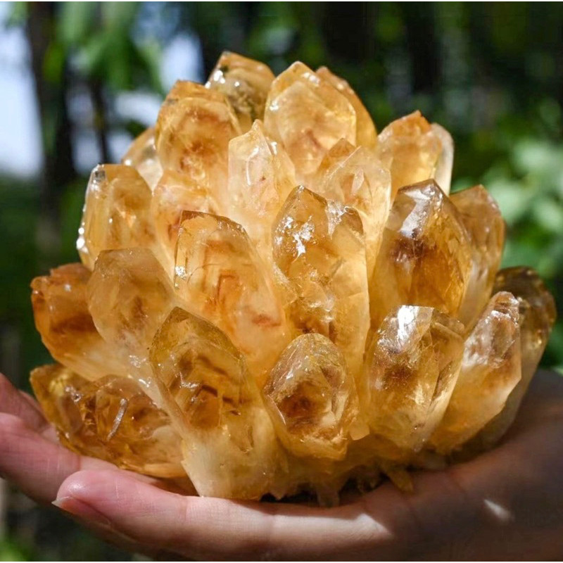 1 PC Large Citrine Quartz Crystal Cluster, Raw Citrine Crystal Cluster, Reiki Healing Quartz Crystal