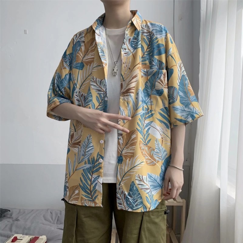 HOt! เสื้อเชิ้ตฮาวาย เสื้อลายดอก เสื้อเชิ้ตสงกรานต์🏖️ ผู้หญิงผู้ชายใส่ได้หมด เนื้อผ้าดี size150cm-180cm( S-3XL ) CS รูปที่ 5