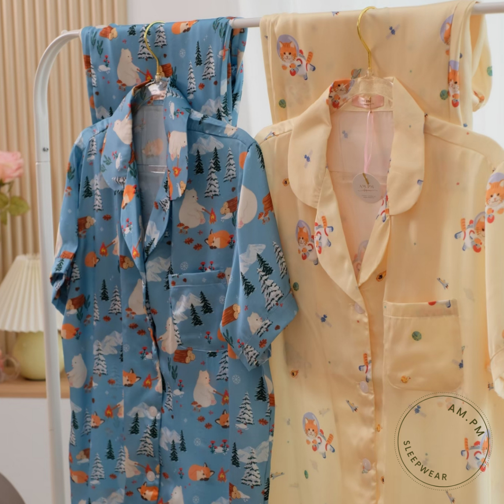 [ร้านโค้ดคุ้มลด 30%]NEW🧸🧺AM.PM SLEEPWEAR ชุดนอนผ้าซาติน