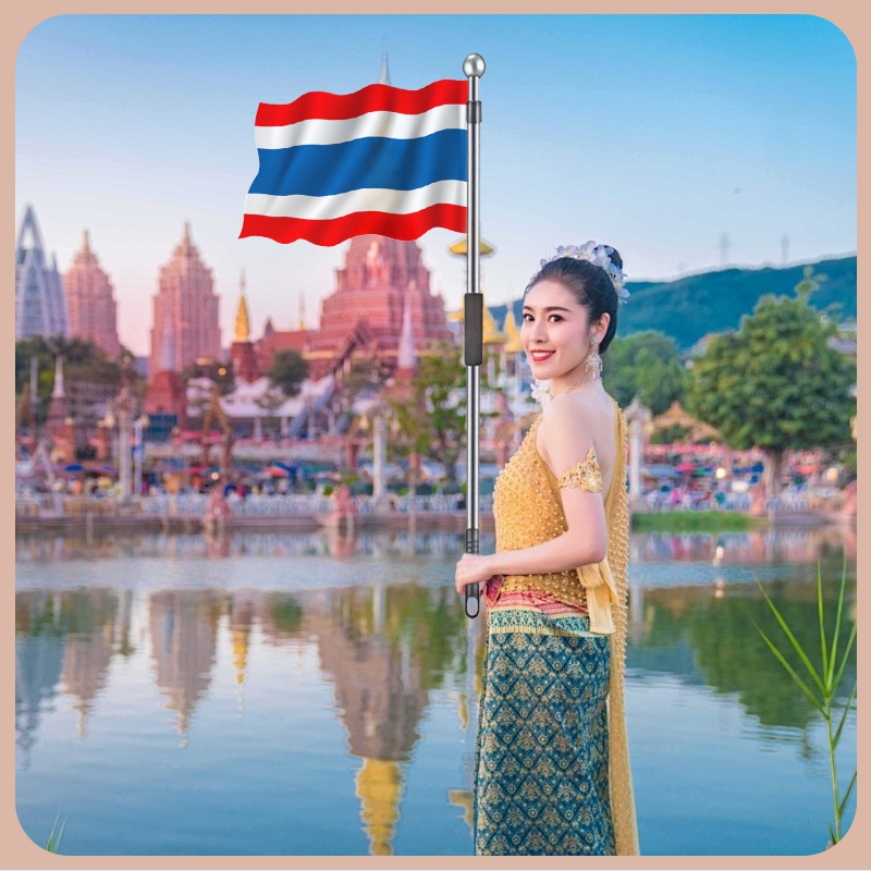 เสาธง ธงเชียร์กีฬา เสาธงสแตนเลส เสาธงไกด์นำเที่ยว ปรับระดับได้ 1-3 เมตร - รูปที่ 5