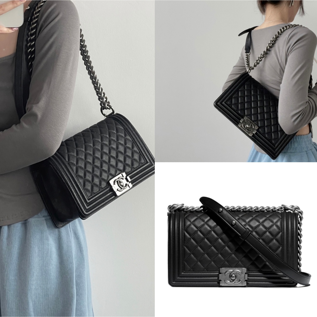 Chanel/LE BOY series/ขนาดเล็ก/กระเป๋าสะพาย/ของแท้ 100%