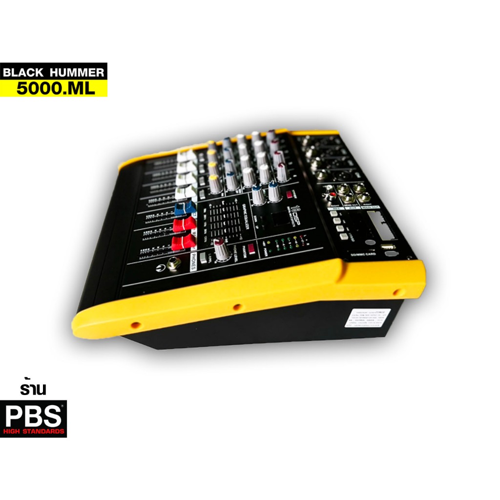 เพาเวอร์มิกซ์ Black Hummer 600W เครื่องขยายเสียง บลูทูธ/MP3/usbมีแอมป์ในตัวต่อลำโพง