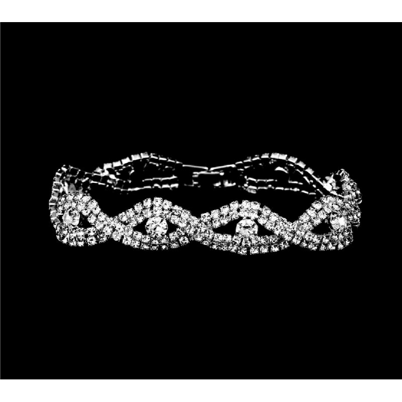 พร้อมส่ง สร้อยข้อมือเงินประดับคริสตัล กำไลเพชร สร้อยข้อมือเพชรคริสตัล สำหรับออกงาน ไปงานแต่ง เพื่อนเจ้าสาว ใส่กับชุดเดรส
