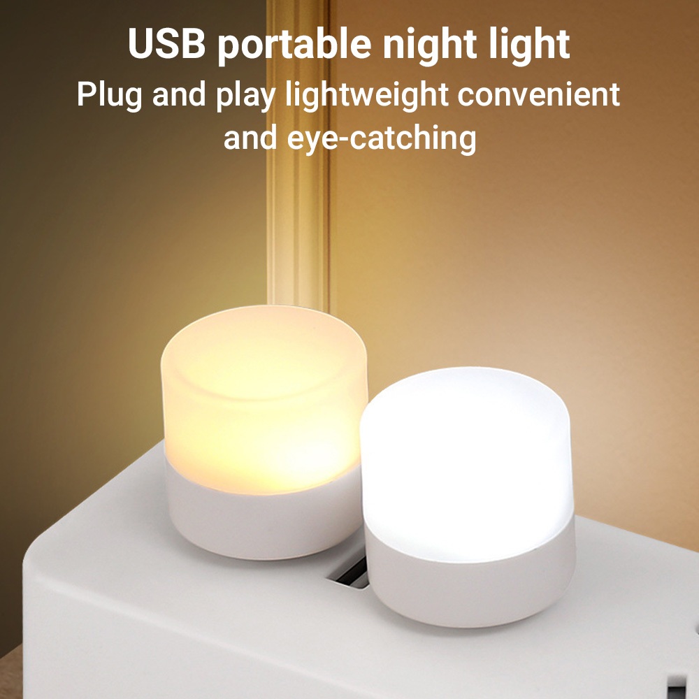 5PCS หลอดไฟ led USB 2W ไฟกลางคืน หลอดไฟขนาดเล็ก แสงขาว วอร์ม แสงเหลือง ไฟกลางคืนห้องนอน ไฟกลางคืน led มินิ ปกป้องดวงตา