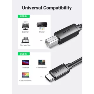 Jasoz สาย Type C ปริ้นเตอร์ Printer Cable USB Printer สาย เครื่องพิมพ์ USB C to Type B 2.0 Cable