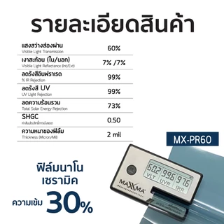 ฟิล์มกรองแสงนาโนเซรามิค Polarized ชุด DIY ฟิล์มเซรามิค ฟิล์มติดกระจก กันบ้านร้อน ประหยัดไฟเบอร์ 5
