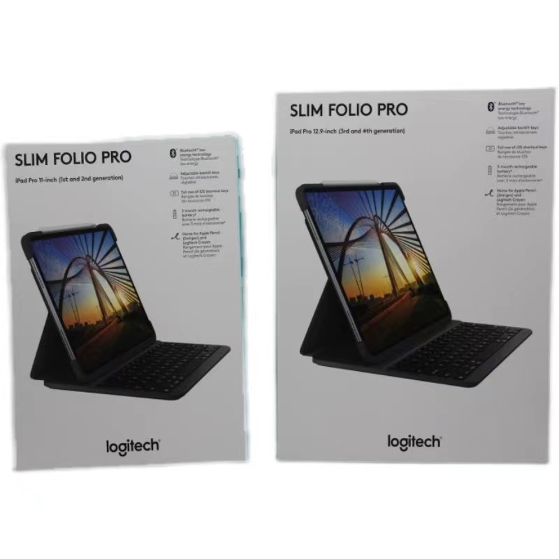 Logitech SLIM FOLIO PRO
คีย์บอร์ดพร้อมกรณีที่มีไฟหลังสำหรับ iPad Pro® 11 นิ้ว