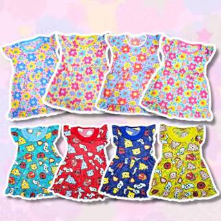 ชุดแฟชั่นเด็ก ชุดเดรสลายการ์ตูน ชุดเด็กผู้หญิง 6-12 เดือน ชุ…
