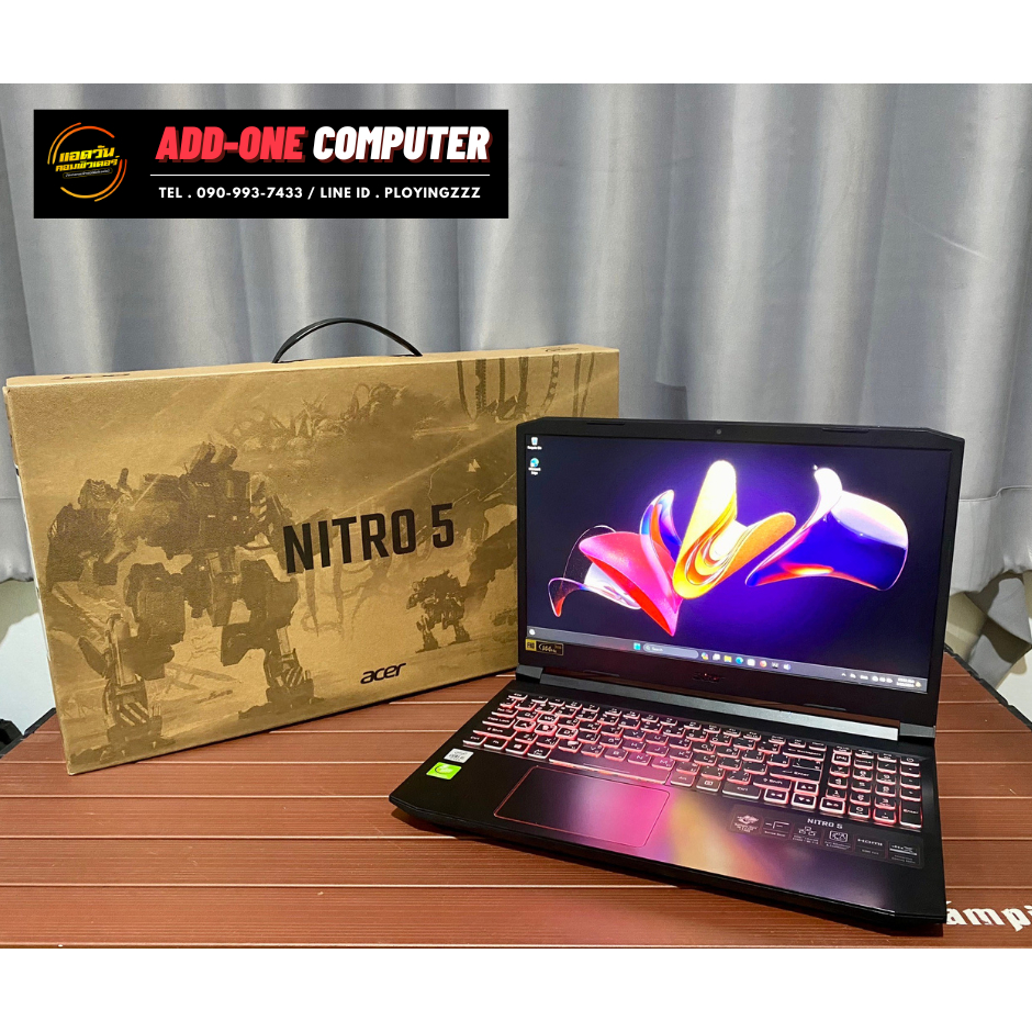 โน๊ตบุ๊ค(สินค้ามือสอง) Acer Nitro 5 AN515-517N / Intel Core i5-10300H / RAM 16G / RTX 2060 6G / 512 GB SSD