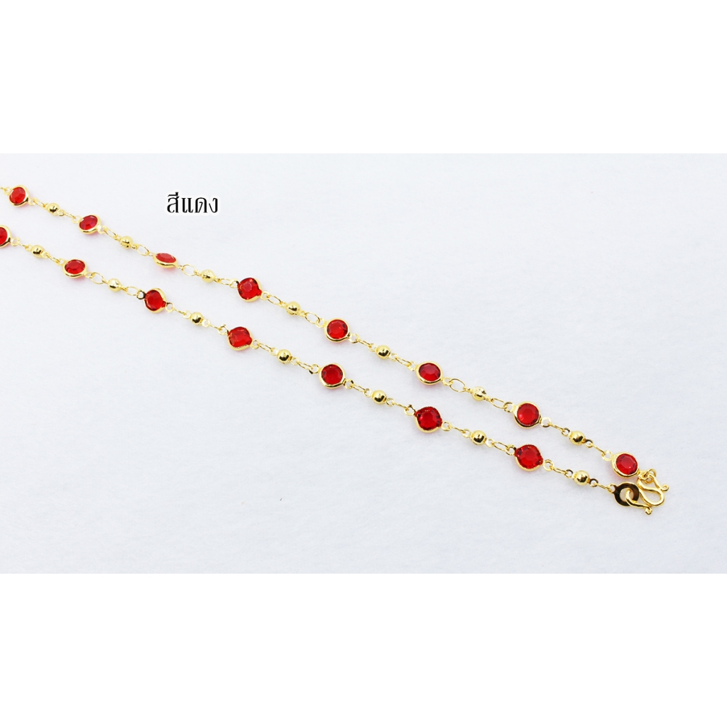 สร้อยคอพลอย ทรงกลม แฟชั่นน่ารักๆ มีหลายสี พร้อมส่งค่ะ