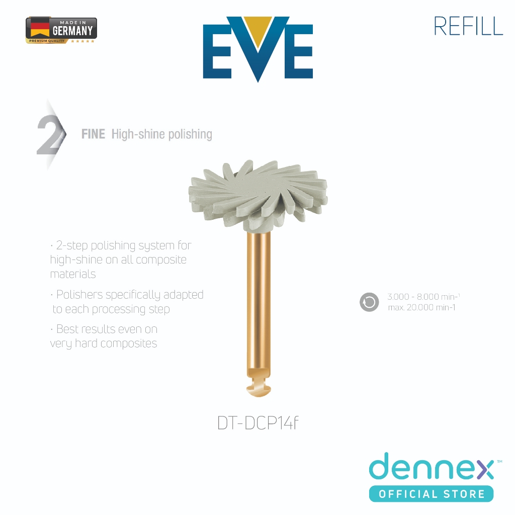 Refill หัวขัด EVE DIACOMP PLUS Twist RA " DT-DCP14f " by Dennex pack of 3