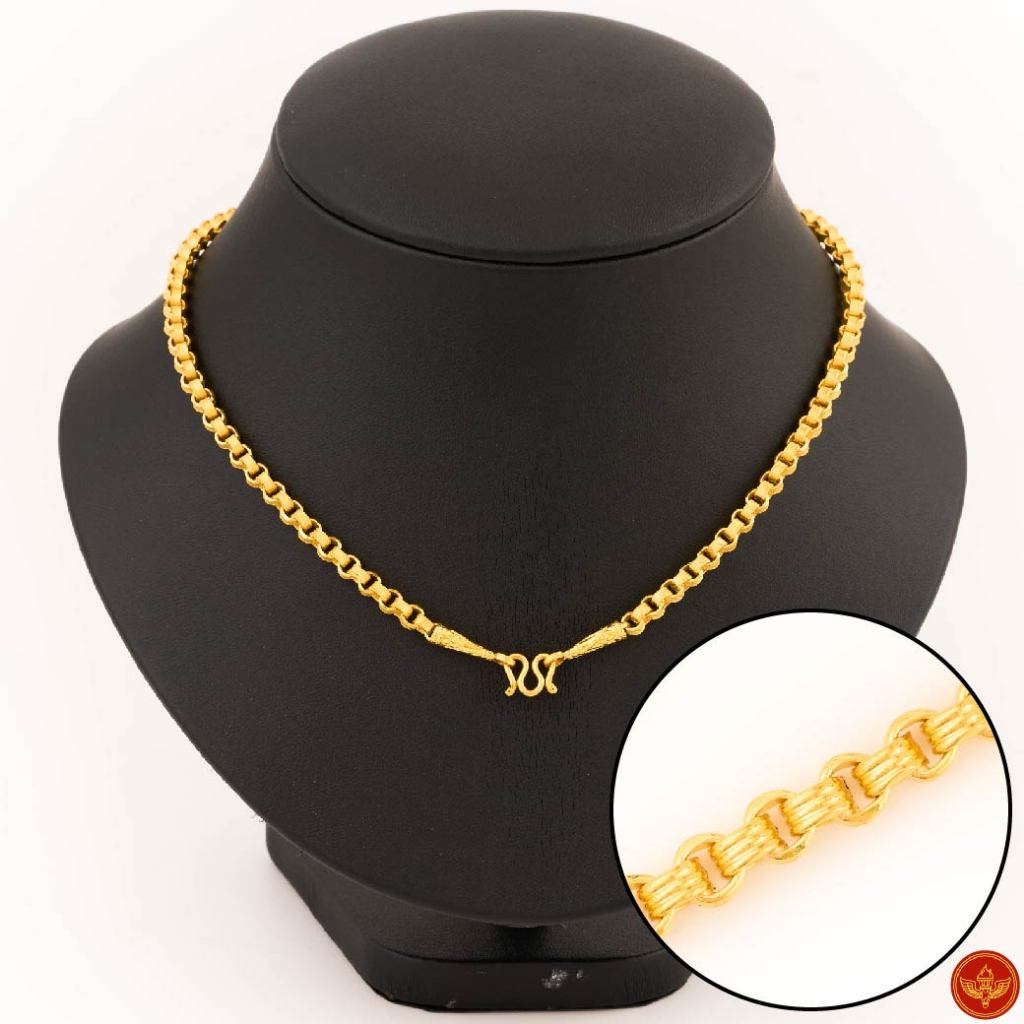 LSW สร้อยคอทองคำแท้ 1 บาท (15.16 กรัม) ลาย ผ่าหวาย 3 ห่วง NF-112