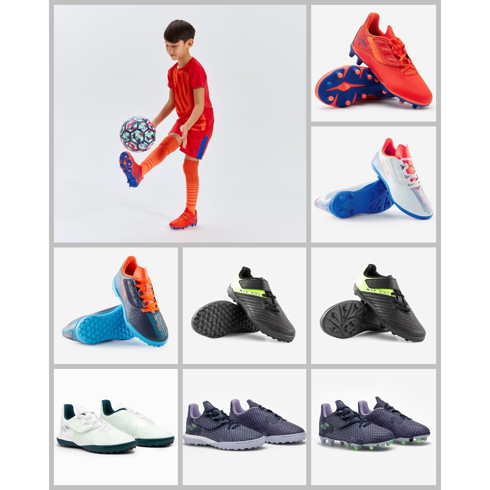 รองเท้าฟุตบอลเด็กร้อยปุ่ม และสตั๊ด แถบตีนตุ๊กแก Football Boots