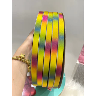 ริบบิ้นกากเพชรใส สีรุ้งสด สีรุ้งพาสเทล TW 300 หลาม้วนใหญ่ ราคาต่อ 1 ม้วน