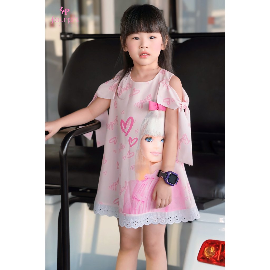 BARBIE : ENXZ0479 เดรสเด็กผู้หญิง ลิขสิทธิ์แท้
