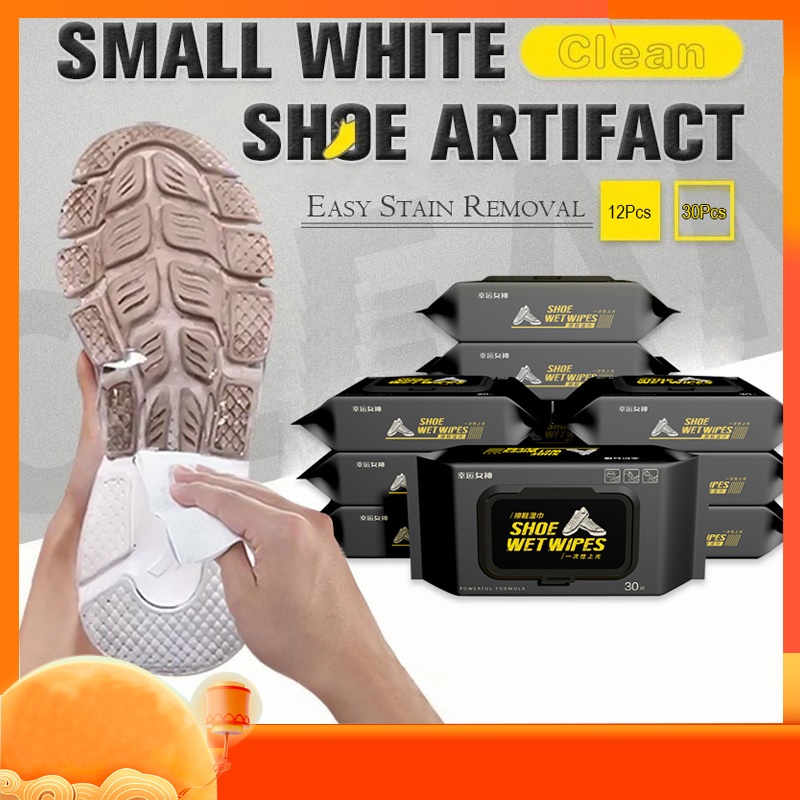 ผ้าเช็ดทำความสะอาดรองเท้า ใช้แล้วทิ้ง ทิชชู่เปียกทำความสะอาด กระดาษเช็ดคราบสกปรก ไม่ต้องซักรองเท้า