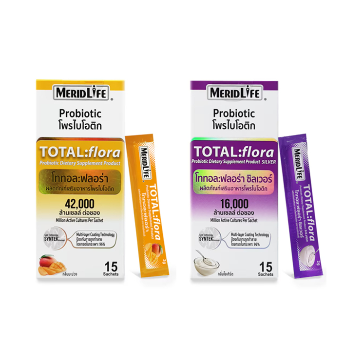 พร้อมส่ง TOTAL: FLORA PROBIOTIC MERIDLIFE 1 กล่อง 15 ซอง EXP:09/2025