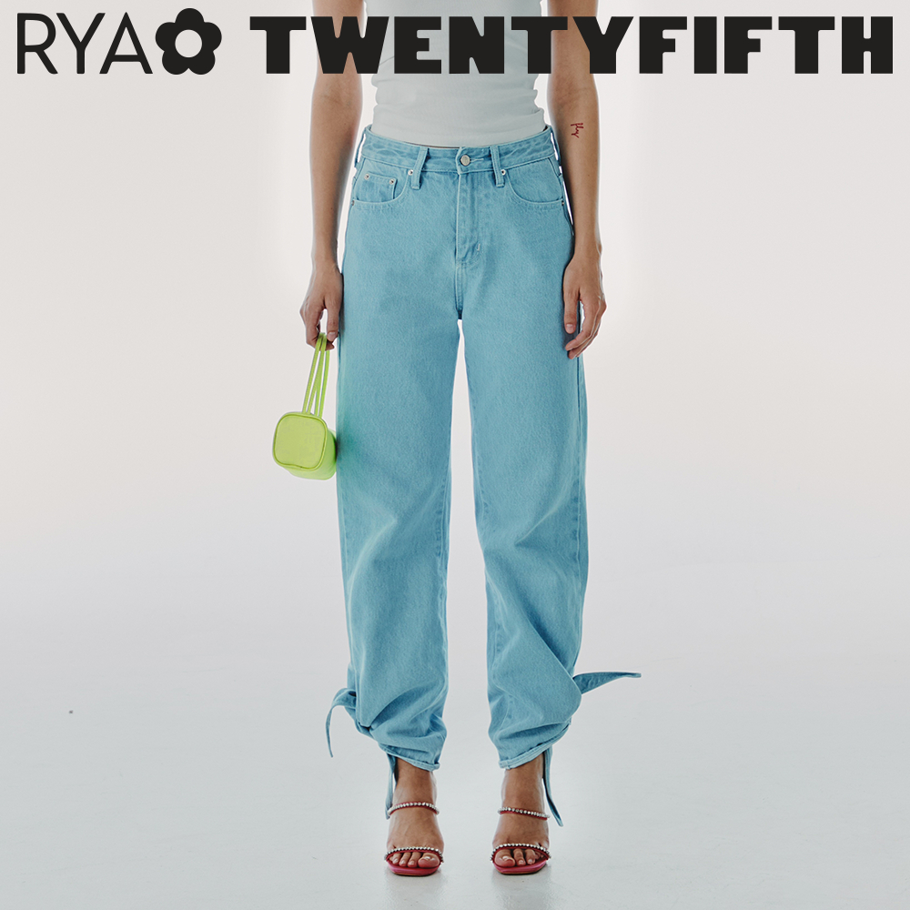 (RYA X TWENTYFIFTH) Cherish Jeans ยีนส์ขายาว ทรง Baggy ขาผูกโบว์