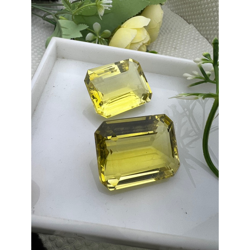 Lab created lemon Topaz weight 73 carats size 30x24  LAB CITRINE LEMON 30X24 มิลลิเมตร พลอย LAB MADE