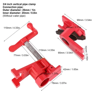 【COD】แคมป์ท่อ 6 หุน pip clamp 3/4 งานเหล็กหล่อ แข็งแรง (1ชุด=1คู่) 6หุน แคลมป์ช่างไม้ แคลมป์ท่อ 3/4นิ้ว Fixture Pipe