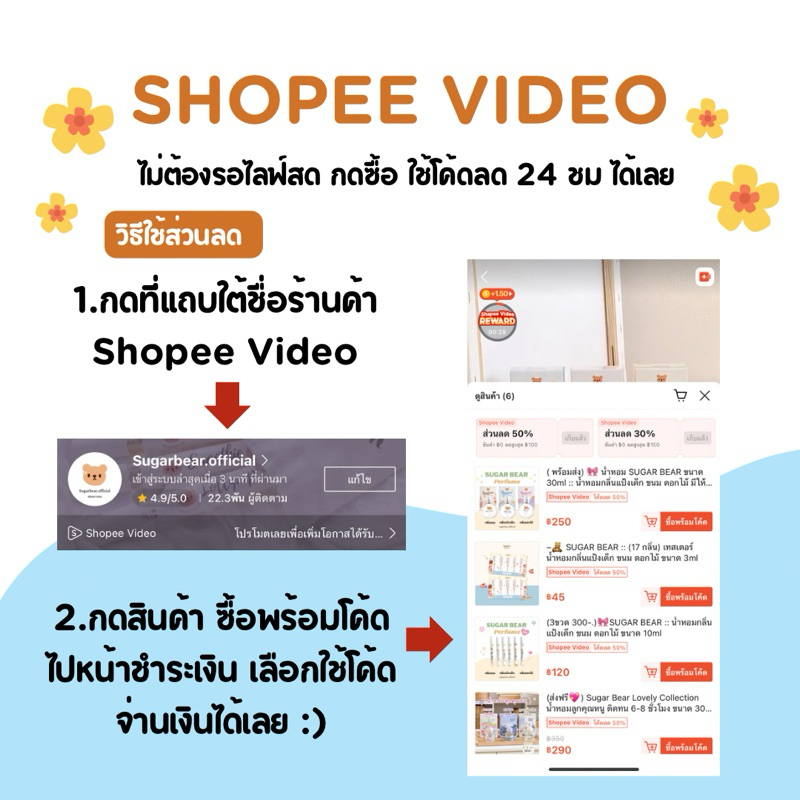 (พร้อมส่ง) 🎀— SUGAR BEAR :: น้ำหอมกลิ่น Lollipop หอมหวานลูกกวาด น่ารัก สดใส ขนาด 30ml - รูปที่ 2