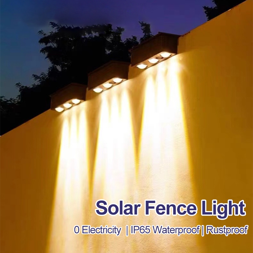 【พร้อมส่งจ้า】3LED ไฟโซล่าเซลล์ Solar light ติดบันไดหน้าบ้าน รั้วบ้าน ติดผนัง เพิ่มความสวยงาม เปิด / ปิดอัตโนมัติ
