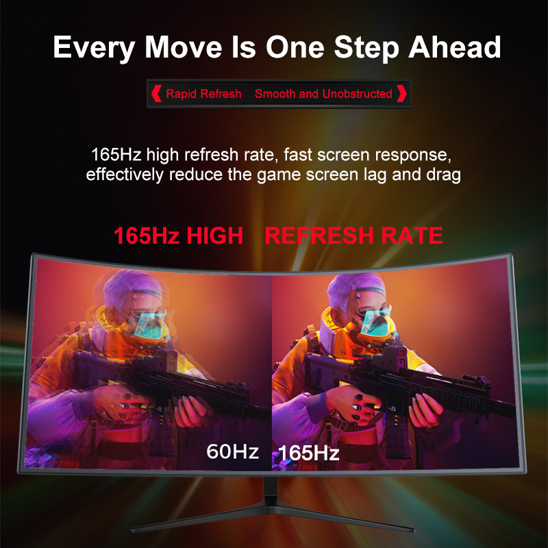 จอคอมพิวเตอร์ จอคอม 27 นิ้ว 165HZ มีลำโพงในตัว จอโค้ง 75 HZ มิ่ง IPS 4k VGA+HDMI - รูปที่ 4