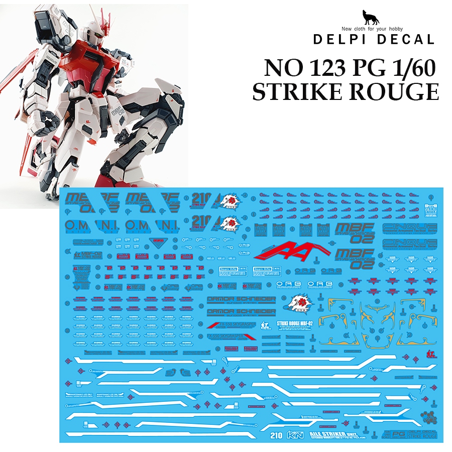 ดีคอลน้ำ [DELPI] 123 PG MBF-02 STRIKE ROUGR GUNDAM 1/60 [WATER DECAL]